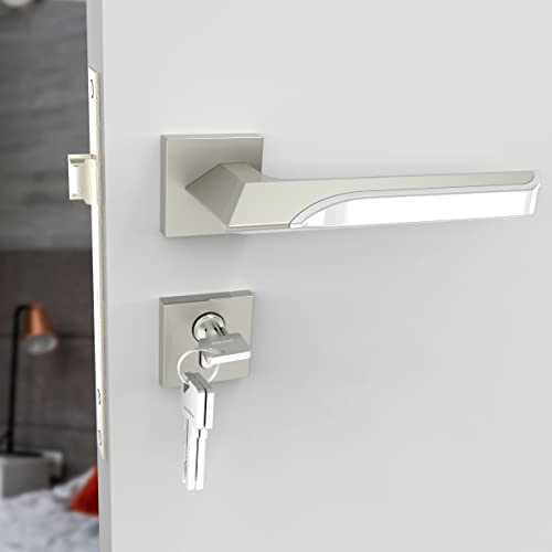 Image of Plantex Heavy Duty Door Lock - Main Door Lock Set with 3 Keys /Mortise Door Lock for Home /Office /Hotel (7082 - Satin White & Chrome)