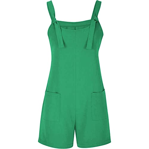 Monos cortos de verano tipo peto ligero con bolsillos para mujer