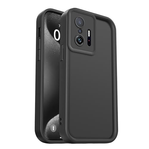 PanXCase Cover per Xiaomi 11T / Xiaomi 11T Pro - Custodia Silicone Sottile Elegant Disegni Morbida Leggera, Protezione Fotocamera Antiurto Antigraffio Case (Nero)