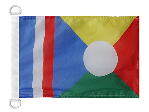 AZ FLAG - Reunion alternative Nautical Flag - 18'' x 12'' - For Outdoor and Boat - French region of La Réunion Banner Knitted Polyester with Two Plastic Rings - Vivid Colors - 12x18 in - 45x30 Cm — image 1