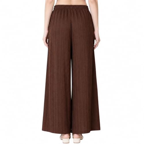 Image of Women Wide Leg Palazzo Pants Combo Pack of 2 |Trousers for Women | Loose Fit Textured Palazzo Pants for Women & Girls | Casual Lounge Travel Wear