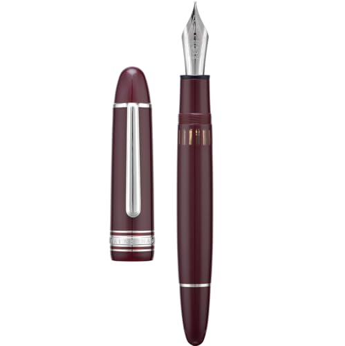 Stylo-plume à piston rouge argenté M pour papeterie étudiante et stylos d'affaires