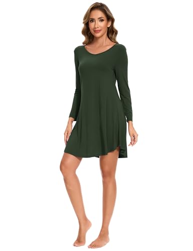 Image of GYS Womens Bamboo Viscose Nightgown Super Soft Lightweight Night Shirts for Sleeping