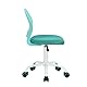 FurnitureR Kompakter Klassenstuhl, ergonomischer Sitz für Schule, Rückenlehne aus atmungsaktivem Netzgewebe, höhenverstellbar, Zeichenzimmerstuhl für Kinder, leicht zu bewegen, 360 °, Türkis