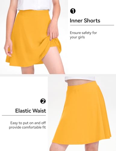 Image of KEREDA Girls Uniform Skirts with Undershorts Casual Stretchy School Skorts