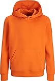 JACK & JONES Boy's JCOCLASSIC Waffle Sweat Hood SN JNR Kapuzenpullover, Mandarin Orange, 164