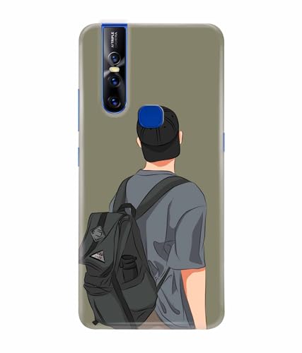 Image of School Boy College Boy Printed Hard Back Case Cover & Compatible for Vivo V15 (Multicolor) - D1813