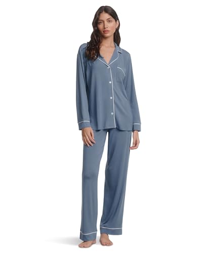 Image of Eberjey Gisele Classic Women's Pajama Set | Long Sleeve Shirt + Long Pants