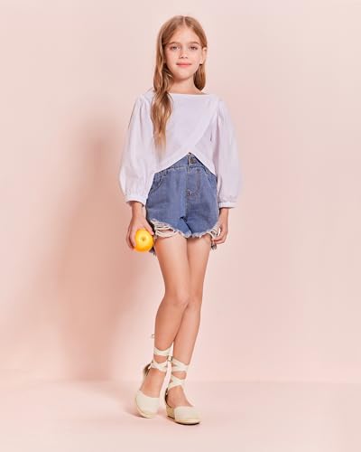 Coutgo Girls Espadrille Platform Wedge Sandals Closed Toe Lace Up Ankle Strap Summer Shoes Toddler Little Big Kid4