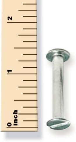 TRUBIND Chicago Screw and Post Sets - 1 1/4 inch Post Length - 3/16 inch Post Diameter - Silver Aluminum Hardware Fasteners - 100 Screws with 100 Posts for Binding, Albums, Scrapbooks - (100 Sets/Bx)