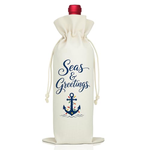 Seas & Greetings Nautical Wine Gift Bag