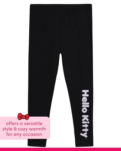 Image of Hello Kitty Girls Legging Set - 2 Piece Short Sleeve Graphic Tee Shirt for Girls and Matching Leggings for Kids Clothing Set