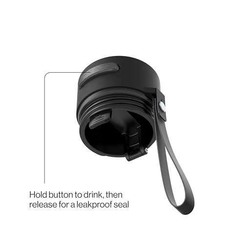 Image of Contigo AutoSeal 24 oz Stainless Steel Vacuum-Insulated Water Bottle with Leakproof Push-Button Spout & Lock, Carry Strap, BPA-Free & Lead-Free, Dishwasher Safe