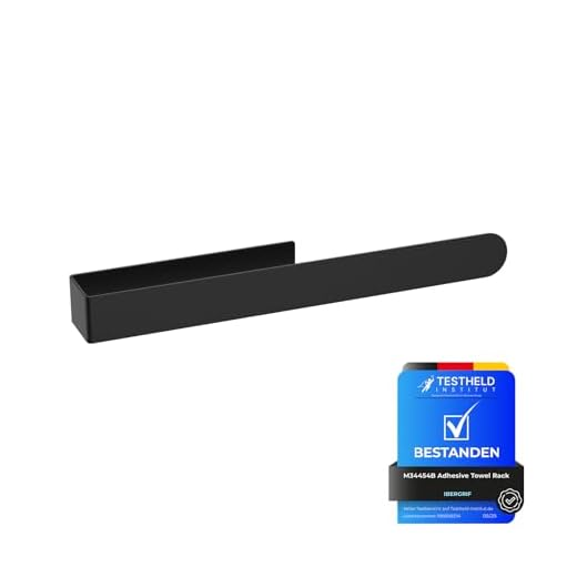 Ibergrif M34454B Toalleros Adhesivo 37CM Toallero para Baño Toalleros Barra Sin Taladro, Acero Inoxidable, Negro