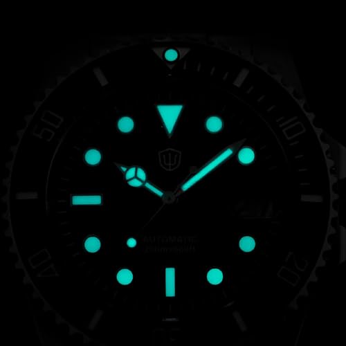 watchdives WD5513 Mens Automatic Watches Vintage Sub Diving Watch 38mm Sapphire Crystal Wrist Watch with NH35 Movement 200M Water Resistant