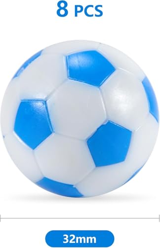 Elalove 8 Stück Tischkicker Bälle Set – Hochwertige 32mm Kickerbälle aus HIPS, langlebig & farbecht für Tischfußball & Mini Football, Bunt