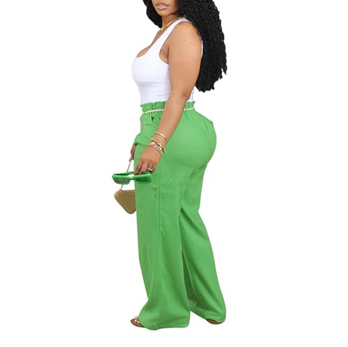 Women's Casual Drawstring Waist Wide Leg Loose Cotton Linen Wide Leg Palazzo Pants Beach Pants Summer Outfits2