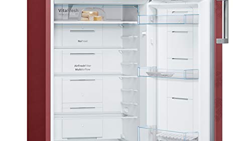 Image of Bosch 347 L 3 Star (2019) Frost-Free Double Door Refrigerator (KDN43VV30I, Wine Red)