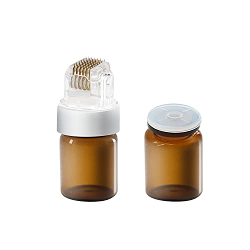 Incellice Hydra Stamp Hydra Roller Microneedle Derma Roller Serum Applicator 2 In 1 Kit- Cosmetic Microneedling Tool - Real Titanium Micro Needle With 2 Empty Ampule Bottles Serum Introduce