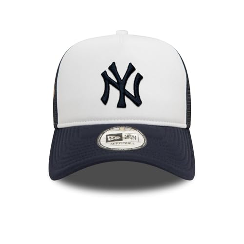 New Era MLB Aficionado Accesorio Gorra de Camionero New York Yankees Logotipo del Equipo World Series Sombrero Ajustable Malla Blanco Azul - imagen 2