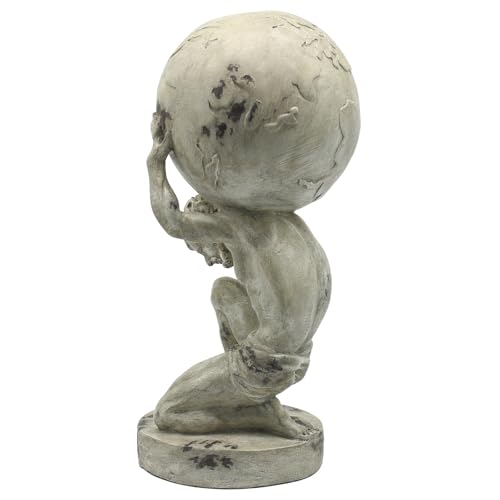 Lukitas Atlas Holding Up World Statue and Sculpture, Resin 11.5'' - Image 4