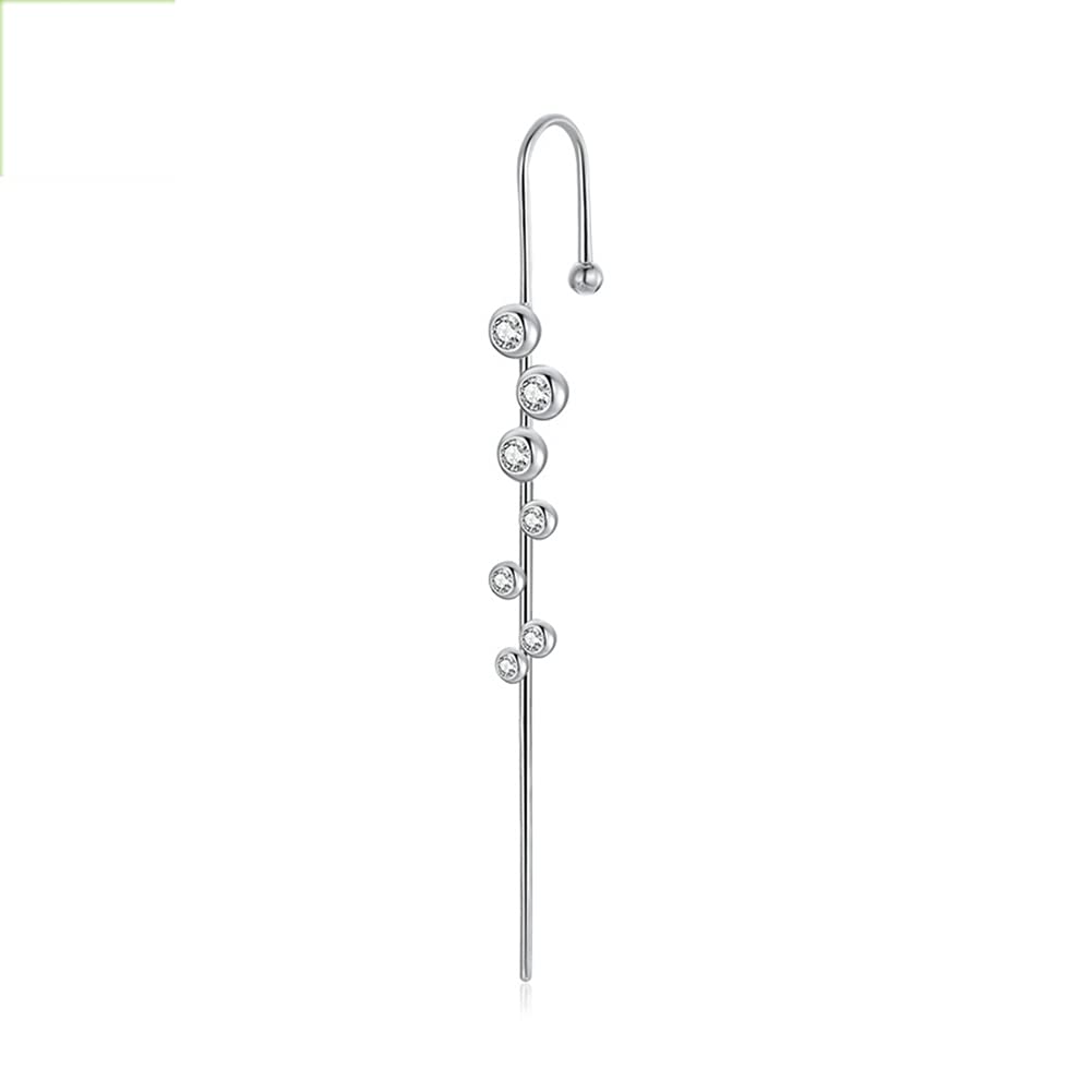 1 Stück Ohrstulpe Crawler Haken Ohrringe 925 Sterling Silber Mode Persönlichkeit Für Frauen Einzelner Ohrring Silber Mit Zirkonia