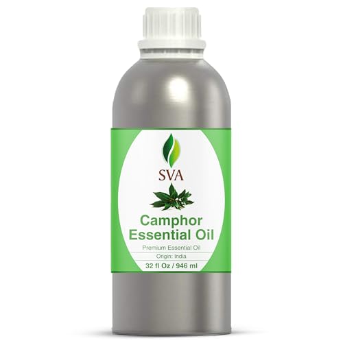 Image of SVA Camphor Essential Oil, Huge Bottle, Large Size, 32 Fl Oz (946 ml) | Camphor Oil for Diffuser, Humidifier, Steam, Spray, Body Massage, Hair, Skin, Soap Making, Candle Making & DIY Blending