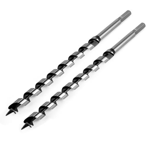 22 x 300mm (Approx. 7/8 x 12 Inch) Wood Auger Drill Bit - 2pcs
