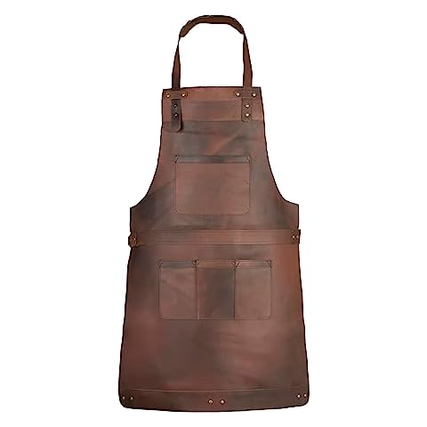Leathershire Dark Brown Full Grain Leather Apron Cover
