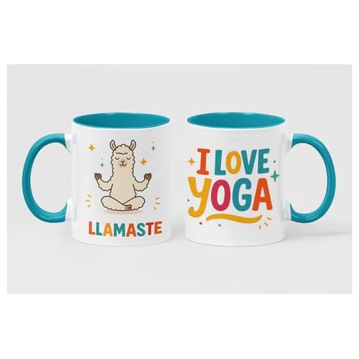 Taza divertida de yoga “Llamaste” con llama meditando | Regalo original para amantes del yoga | Cerámica 330ml | Apta microondas y lavavajillas