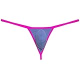 Botmois Men's Micro Bikini Thong Pouch Enhancing Lingerie Breathable G-String Underwear Skimpy Tangas Gray L