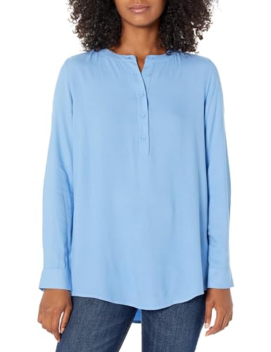 Amazon Essentials Women's Long-Sleeve Woven Blouse, French Blue, S
