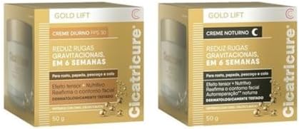 Kit Cicatri Cure Creme Anti-rugas Diurno FPS30 + Noturno Gold Lif...