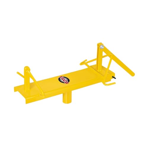 ESCO Manual Tire Spreader Turn-Table Style | Bench Mount Tire Repair Stand for Passenger & Light Truck Tires | Fits 1124 Tires | Manual Tire Changer Accessory | Heavy-Duty Steel Tool Yellow