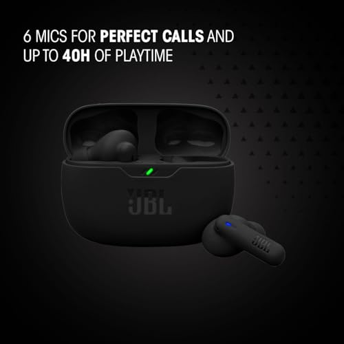 JBL Wave Beam 2 Ear Buds Wireless BluetoothV5.3, Active Noise Cancellation Earbuds,Multi Connect, App for Customized Extra Bass Eq, Relax Mode,Speed Charge, 40H Playback, Fast Pair,4 Mics,IP54(Black) view 2