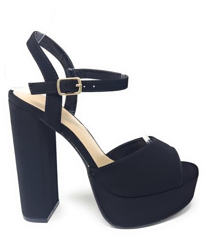 Wild Diva Women's Open Toe Ankle Strap High Heel Sandals2