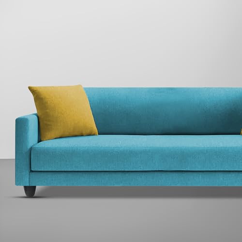 Image of Casaliving Dominic 3 Seater Sofa Set for Living Room (Turquise Fabric) Premium Fabric Sofa