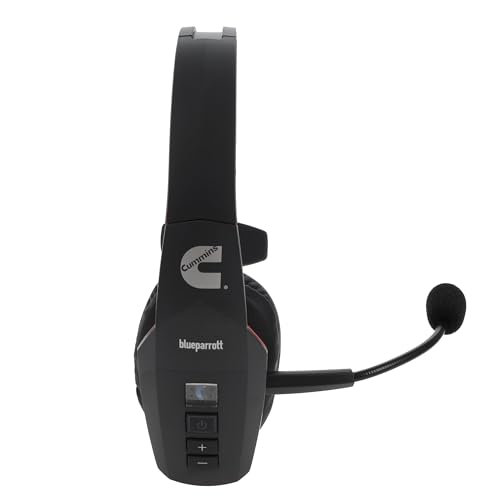 Cummins Edition BlueParrott B450-XT Noise Cancelling Bluetooth Headset – Unique Design with Industry Leading Sound & Improved Comfort, Up to 24 Hours of Talk Time, IP54-Rated, Black Red