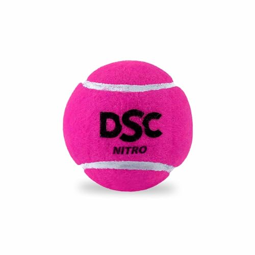 Image of DSC Nitro Rubber Heavy Pink Cricket Tennis Ball (Pack of 12) (Pink)