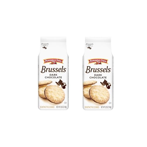 Image of Pepperidge Farm Brussels Dark Chocolate, 15 Lace Cookies, 5.25 oz. Bag (Pack of 2)