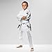 FUJI Kids All-Around Brazilian Style Jiu Jitsu Uniform with C0-Sized White Belt, White, Size C1