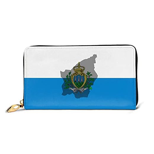Läder kassaväska San Marino flagga karta mode plånbok multi-spår checkkorthållare för män och kvinnor