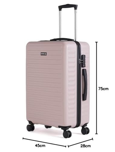 Image of Assembly Stark 28 Inch Large Check-in Trolley Bag Hard Shell Polycarbonate Suitcase with Secure Lock 8 Spinner Wheels Ivory