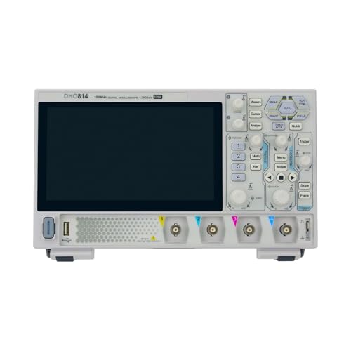 TIEOAXFT Osciloscopio Digital portátil de Alta resolución de 2 Canales y 12 bits, 100 MH/z/70 MH/z, Pantalla táctil de 7 Pulgadas con 2 o 4 sondas de 150 MH/z.(DHO802 2-Channel)