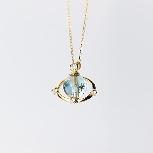 Collier 925 en Argent Sterling lune et étoiles avec pendentifs étincelants pour femmes