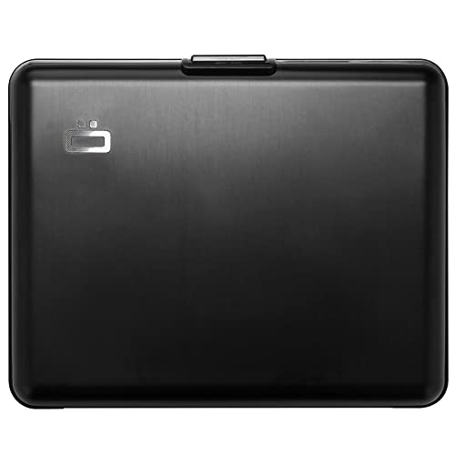 ÖGON Aluminum wallet Smart case Large - Banknote size + coins - Strong resistant card holder with metal lock