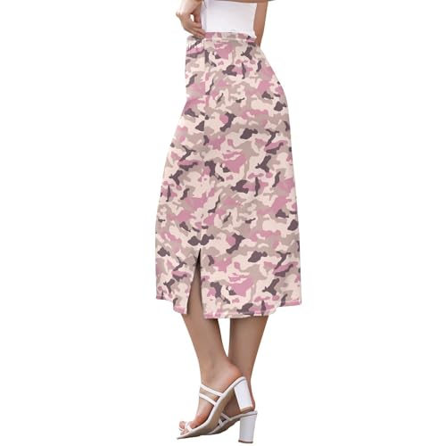 Womens Beachy High Waist Midi Skirt Beach Skirts with Slit2