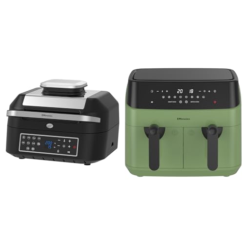 Emtronics Air Fryer Kitchen Set Dual Drawer Sage Green 9L & 6.3L Grill