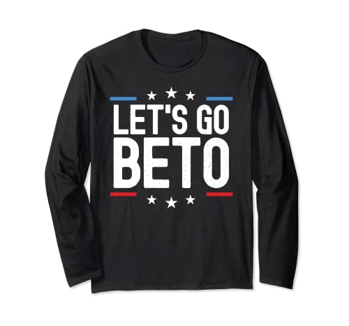 Let's Go Beto 2022 Le gouverneur du Texas O'Rourke Anti Abbott vote Manche Longue