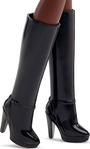 Barbie Barbie Doll Model 03 with Curly Red Hair, Black Dress and Boots, Articulated Long Silhouette, Interchangeable Doll Head, JBH75